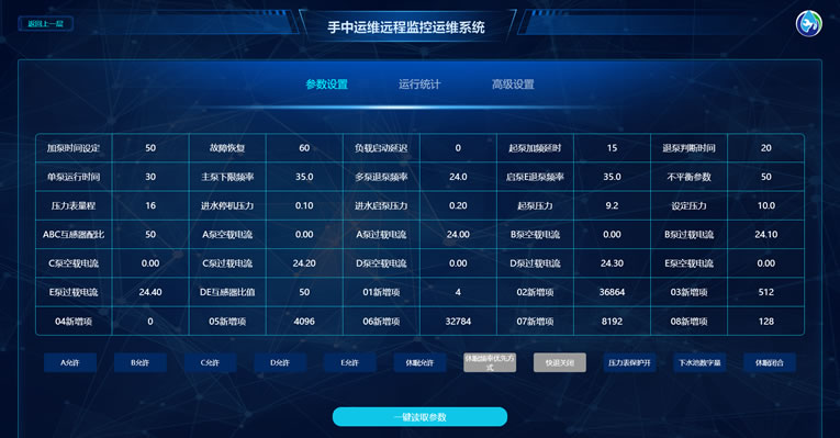 二次供水設備遠程監(jiān)控系統(tǒng)參數(shù)設置 二次供水設備遠程監(jiān)控系統(tǒng)參數(shù)設置